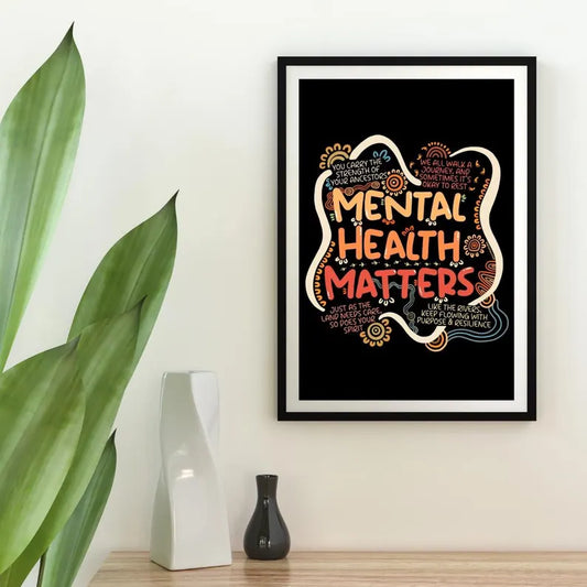 Digital Print – "Mental Health Matters" | Aboriginal Design Elements | A4 Size | Instant Download